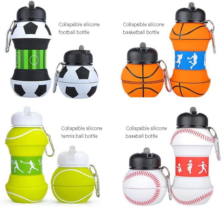 Basketball Collapsible Water Bottle – Foldable Silicone Sports Bottle | 3 Colours