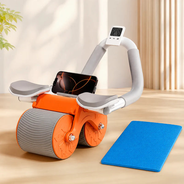 MoveFit™ Ab Roller Wheel | Dual-Wheel Core Trainer with Timer, Elbow Support & Phone Holder
