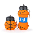 🏀 Basketball Shape Collapsible Water Bottle – Foldable Sports Bottle