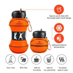 🏀 Basketball Shape Collapsible Water Bottle – Foldable Sports Bottle
