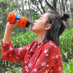 🏀 Basketball Shape Collapsible Water Bottle – Foldable Sports Bottle