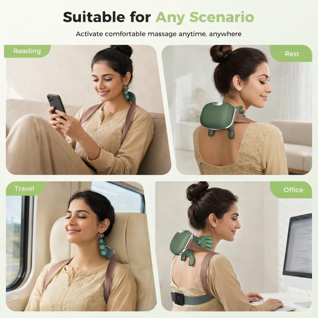 ProRelief 4D Neck & Back Massager with Heat | Deep Tissue Shiatsu, Smart Pressure Adaptation, Cordless 70-Min Battery