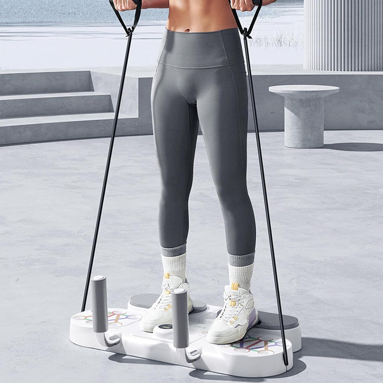Move Fit 5-in-1 Multifunctional Push-Up Board & Plank Trainer with Resistance Bands