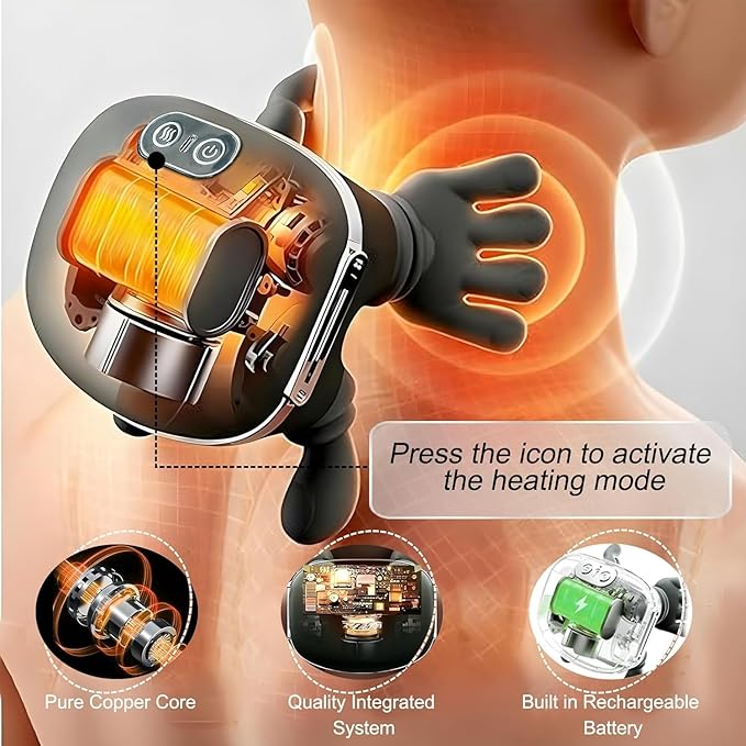 ProRelief 4D Neck & Back Massager with Heat | Deep Tissue Shiatsu, Smart Pressure Adaptation, Cordless 70-Min Battery