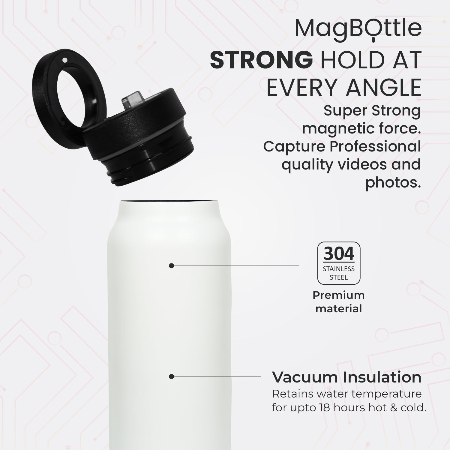 MagBottle — MagSafe Water Bottle with Phone Mount