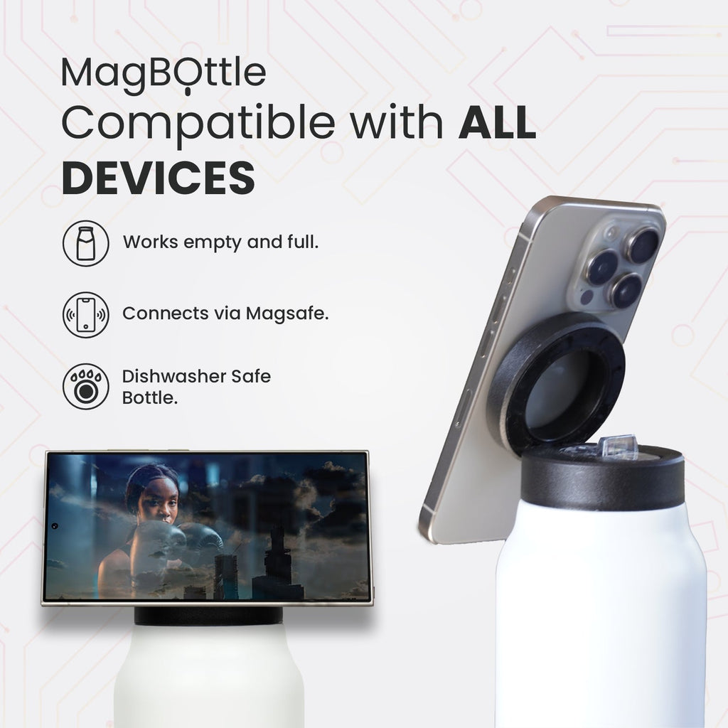 MagBottle — MagSafe Water Bottle with Phone Mount