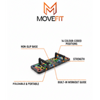 MoveFit Home Gym Starter Pack | Push-Up Board + Resistance Bands + Shaker Bottle