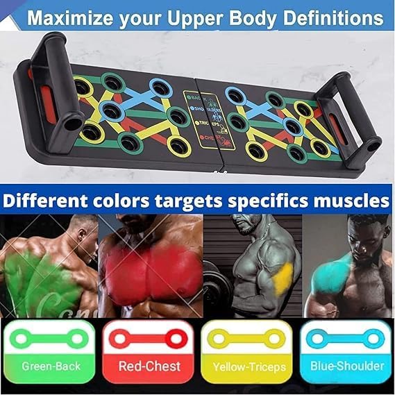 14-in-1 Elite Push-Up Board | Color-Coded Muscle Targeting System
