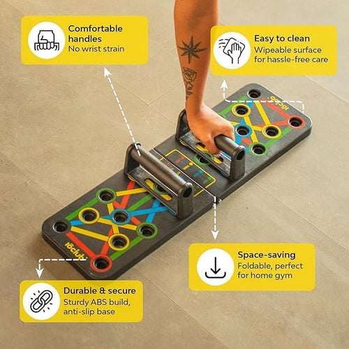 14-in-1 Elite Push-Up Board | Color-Coded Muscle Targeting System