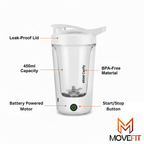 Mega Mixer™ Electric Protein Shaker Bottle – 450ml | Battery-Powered | Leak-Proof | BPA-Free