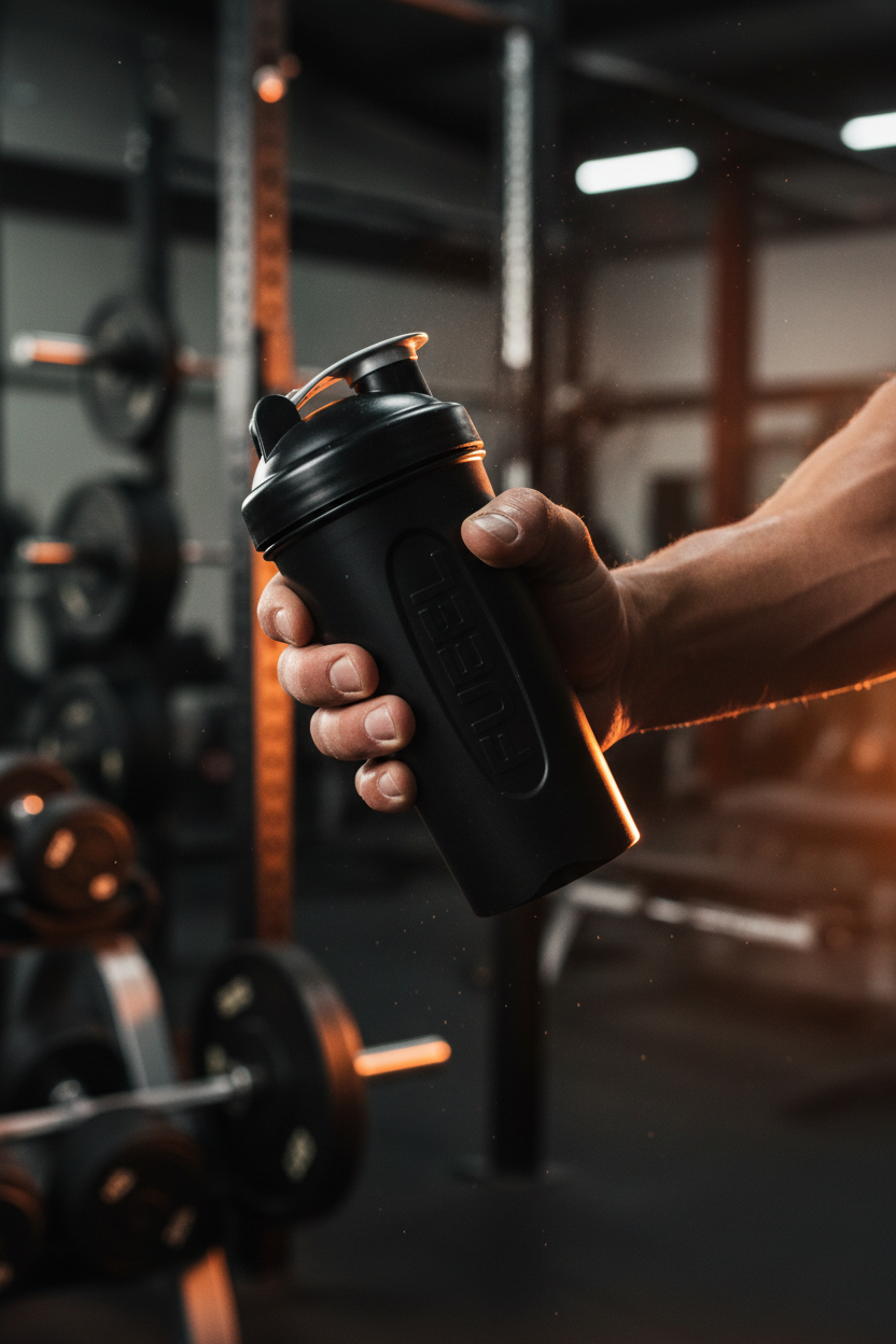 Typhoon Gym Shaker – Athlete holding shaker mid-workout