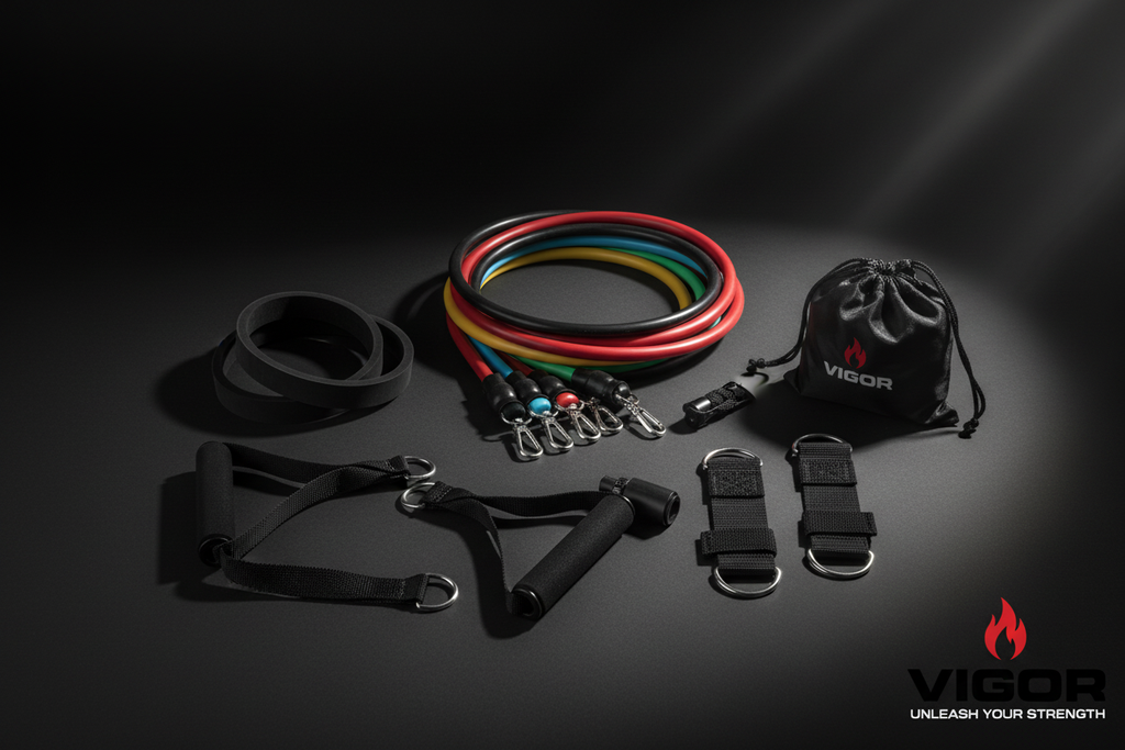 Cinematic hero shot of premium resistance bands
