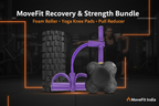 MoveFit Recovery & Strength Bundle - Foam Roller, Knee Pads & Pull Reducer Banner