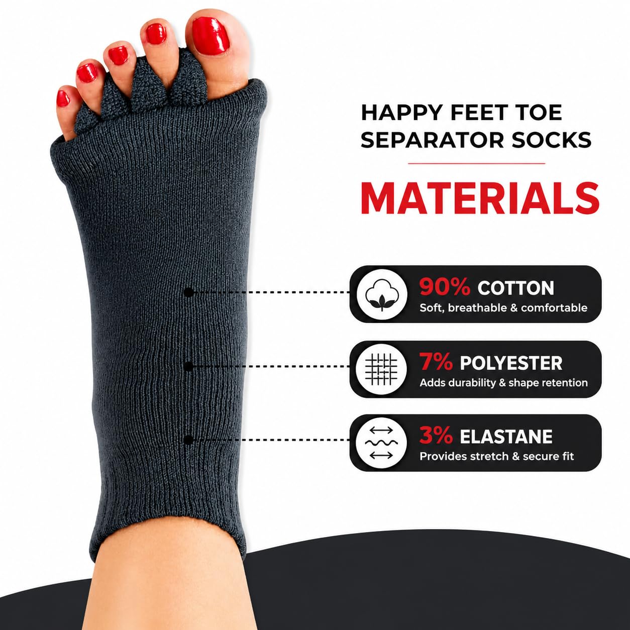 Foot Alignment & Toe Separator Socks