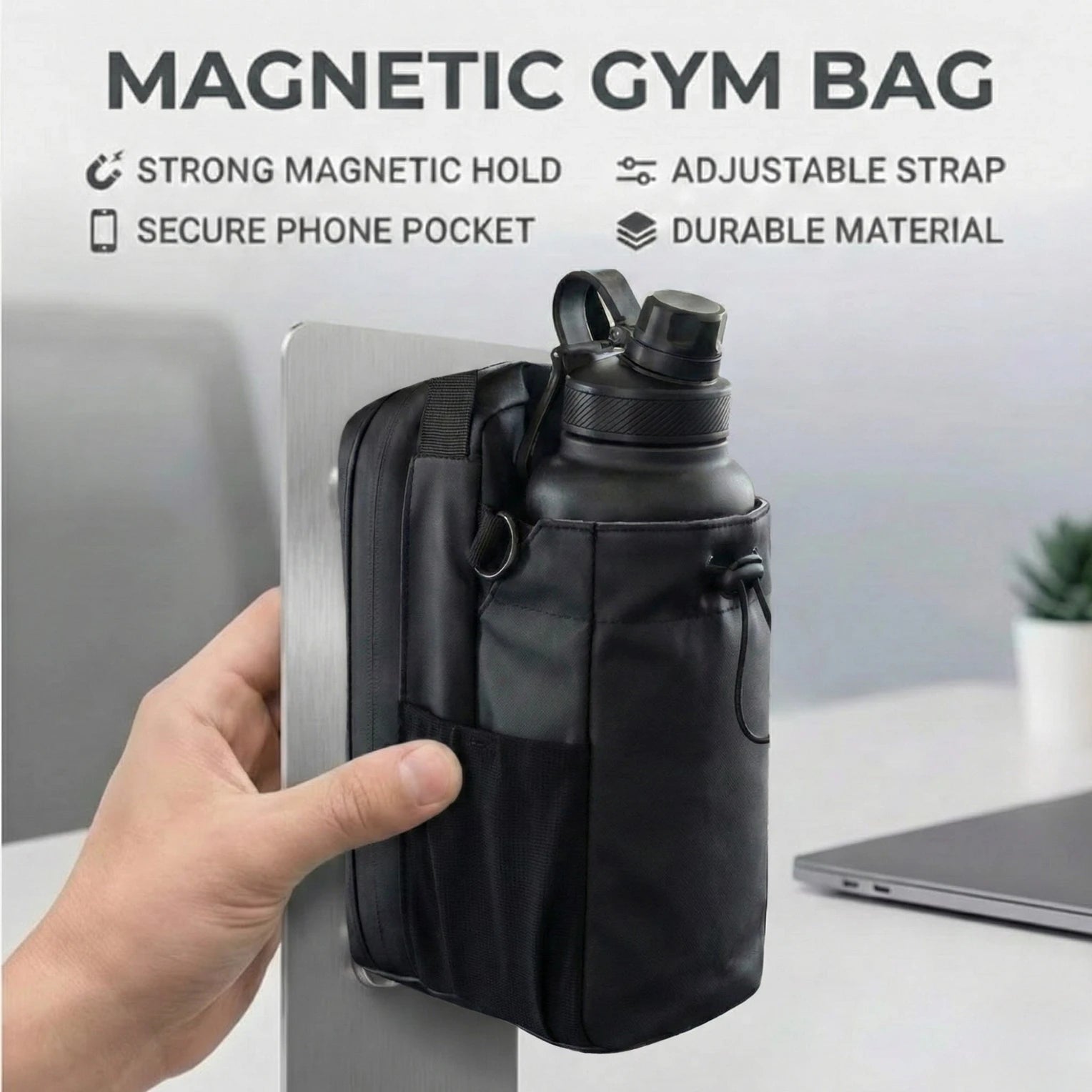 MagnaGrip Pro Gym Bag — Snap Shut. Built Tough. Train Without Limits.