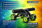 4-Wheel Ab Roller with Knee Mat | Ultra-Stable Core Trainer | Home Gym