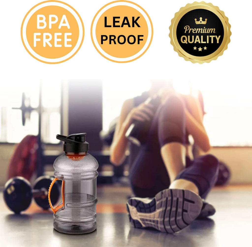 Beast Sports Water Bottle | 1.5L | BPA-Free | Mixer Ball & Strainer | Freezer Safe | Black
