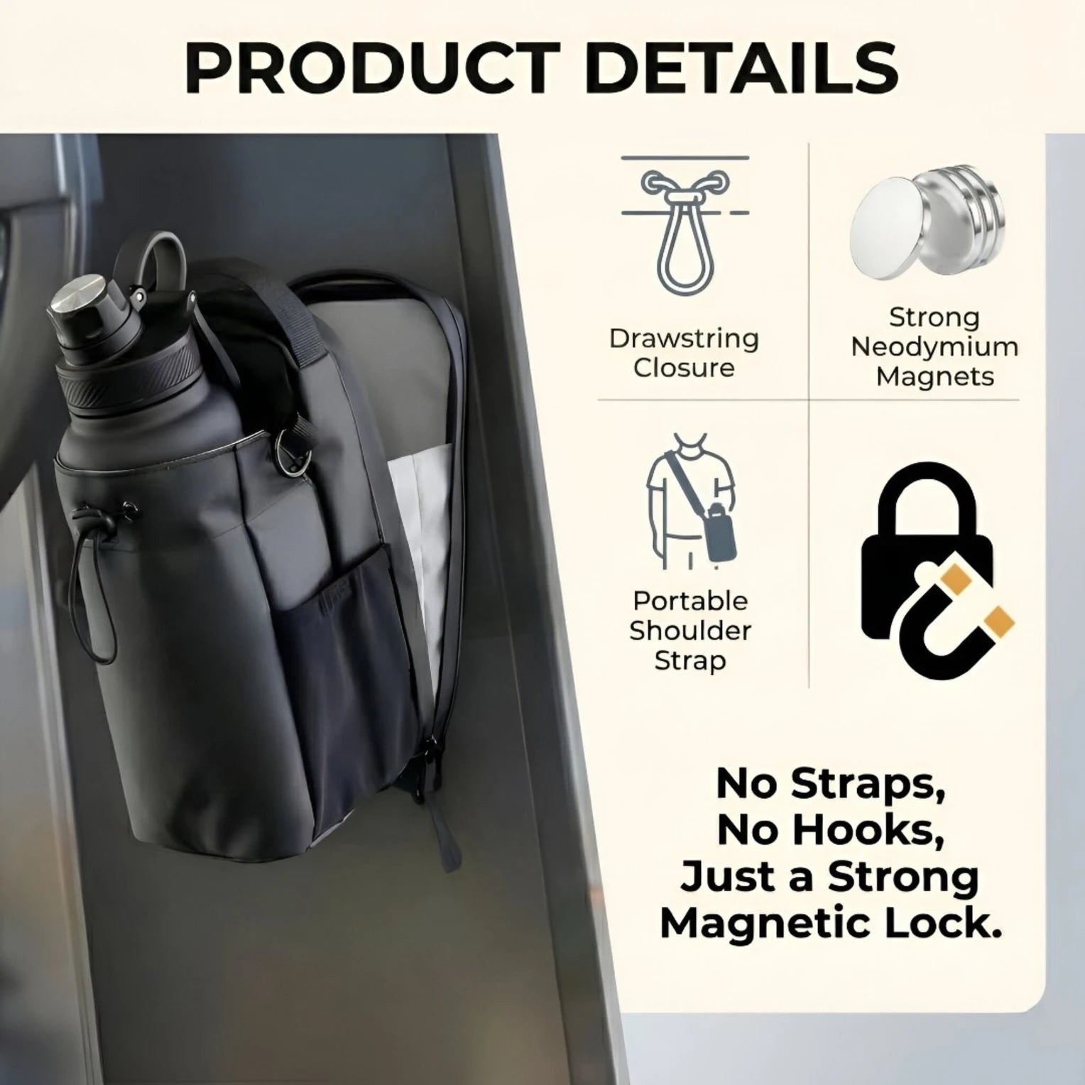 MagnaGrip Pro Gym Bag — Snap Shut. Built Tough. Train Without Limits.