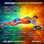 4-Wheel Ab Roller with Knee Mat | Ultra-Stable Core Trainer | Home Gym