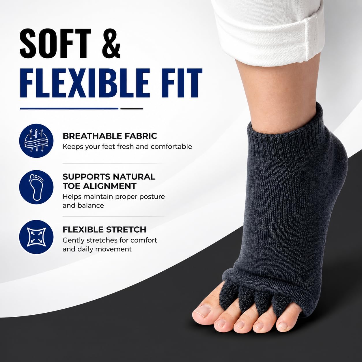 Foot Alignment & Toe Separator Socks
