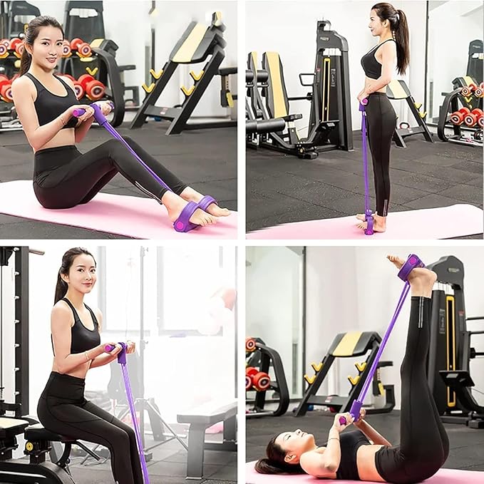 4-Tube Pull Reducer Training Bands | Natural Rubber | Full Body Toning | Multicolour