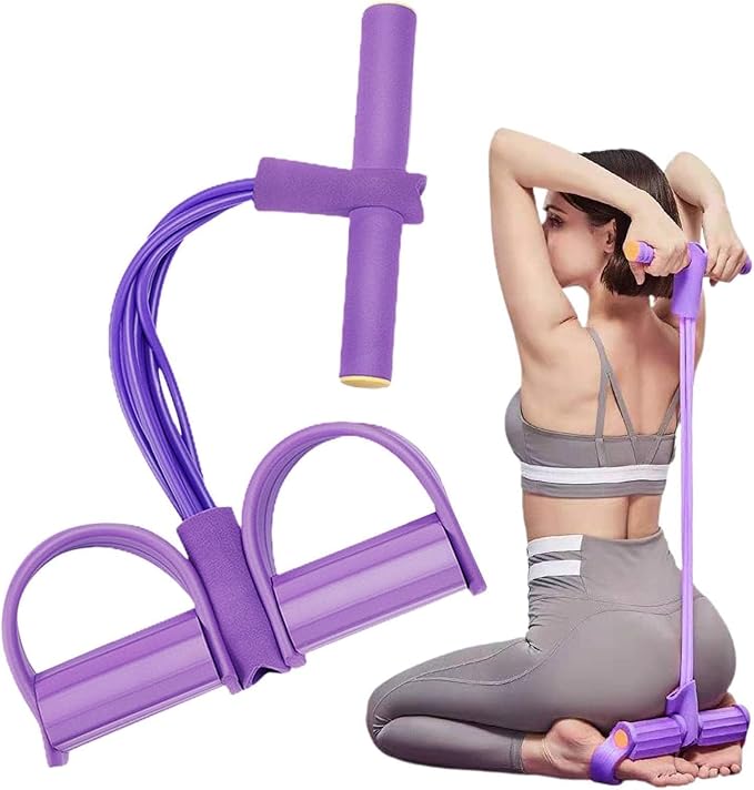 4-Tube Pull Reducer Training Bands | Natural Rubber | Full Body Toning | Multicolour
