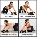 4-Wheel Ab Roller with Knee Mat | Ultra-Stable Core Trainer | Home Gym