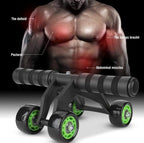 4-Wheel Ab Roller with Knee Mat | Ultra-Stable Core Trainer | Home Gym