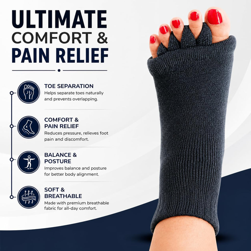 Foot Alignment & Toe Separator Socks