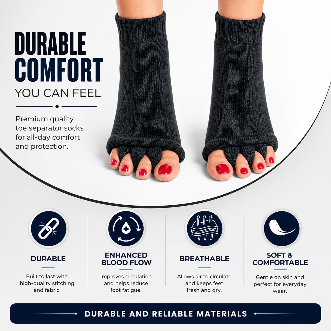 Foot Alignment & Toe Separator Socks