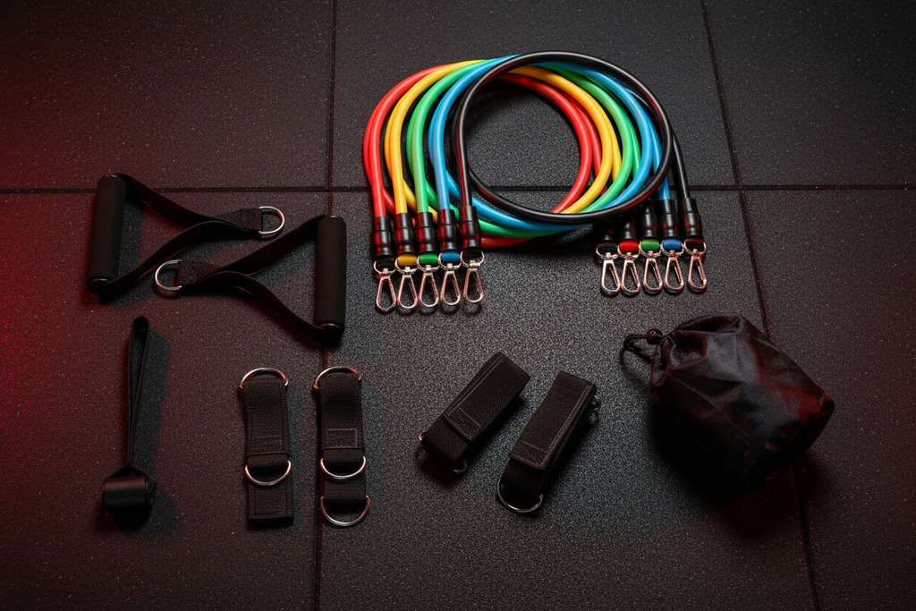 Resistance Bands - Dark Flat Lay